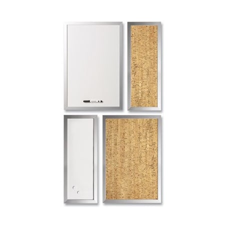 Bi-Silque MasterVisi, Positive Flow Metallic Silver Message Board Set, Assorted Sizes & Colors, 4PK SOR035